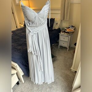 Jenny Yoo strapless chiffon dress in periwinkle "Whisper Blue" size 6